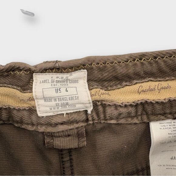 H&M L.O.G.G Corduroy Capri Pants Mid-Rise in Brown Women’s Size 4 - Picture 5 of 6
